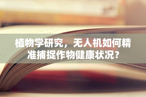 植物学研究，无人机如何精准捕捉作物健康状况？