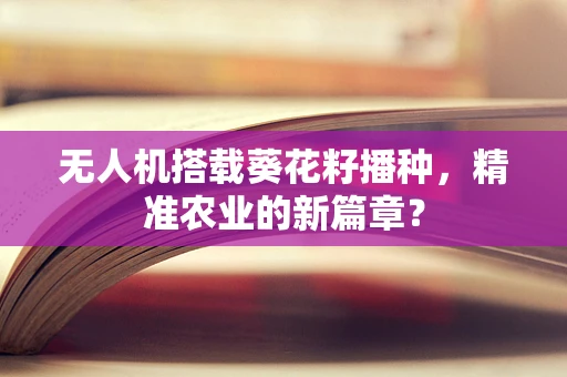 无人机搭载葵花籽播种，精准农业的新篇章？