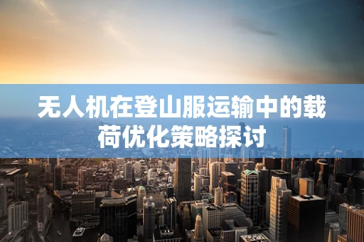 无人机在登山服运输中的载荷优化策略探讨