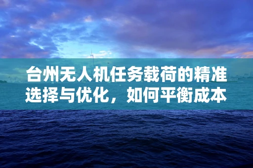 台州无人机任务载荷的精准选择与优化，如何平衡成本与性能？