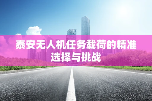 泰安无人机任务载荷的精准选择与挑战