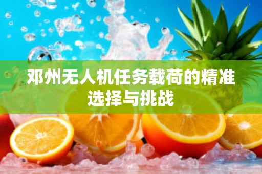 邓州无人机任务载荷的精准选择与挑战