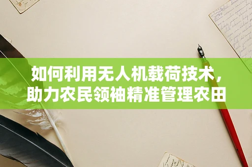 如何利用无人机载荷技术，助力农民领袖精准管理农田？
