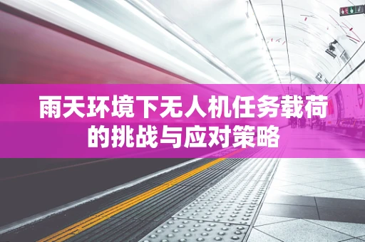 雨天环境下无人机任务载荷的挑战与应对策略