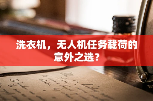 洗衣机，无人机任务载荷的意外之选？