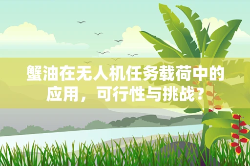 蟹油在无人机任务载荷中的应用，可行性与挑战？