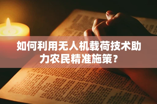 如何利用无人机载荷技术助力农民精准施策？