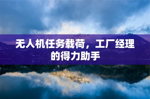 无人机任务载荷，工厂经理的得力助手