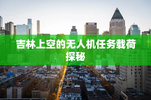吉林上空的无人机任务载荷探秘