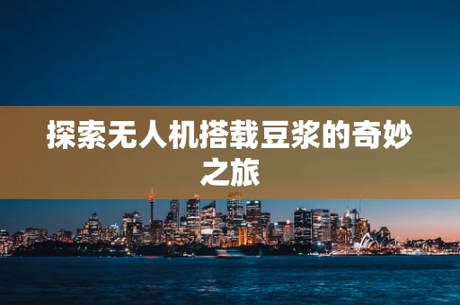 探索无人机搭载豆浆的奇妙之旅