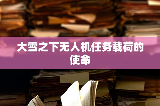 大雪之下无人机任务载荷的使命