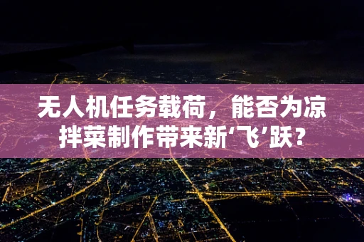 无人机任务载荷，能否为凉拌菜制作带来新‘飞’跃？