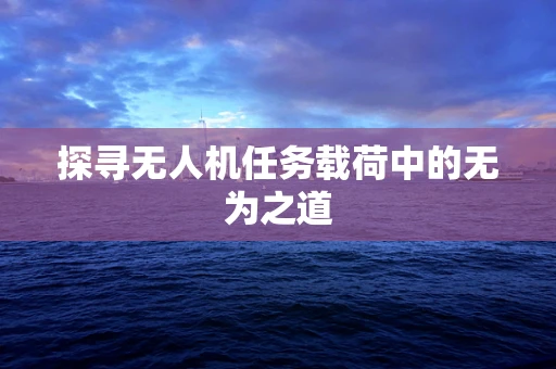 探寻无人机任务载荷中的无为之道