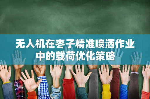 无人机在枣子精准喷洒作业中的载荷优化策略
