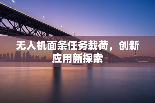 无人机面条任务载荷，创新应用新探索