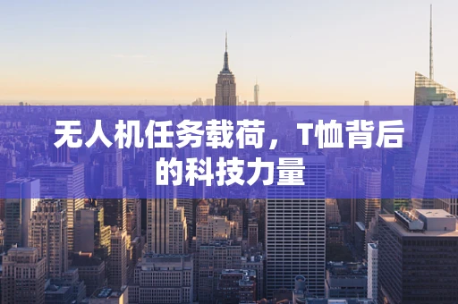 无人机任务载荷，T恤背后的科技力量