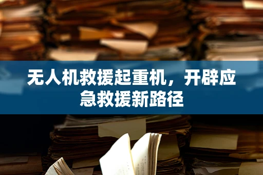 无人机救援起重机，开辟应急救援新路径