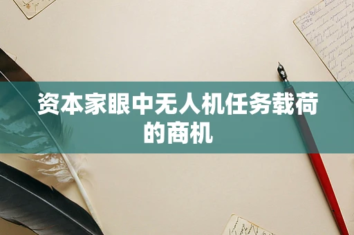 资本家眼中无人机任务载荷的商机