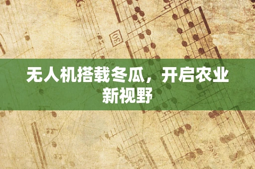 无人机搭载冬瓜，开启农业新视野