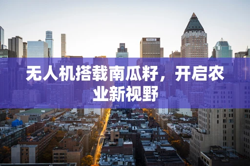 无人机搭载南瓜籽，开启农业新视野