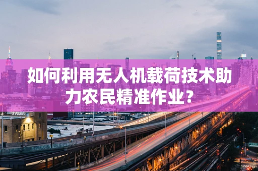 如何利用无人机载荷技术助力农民精准作业？