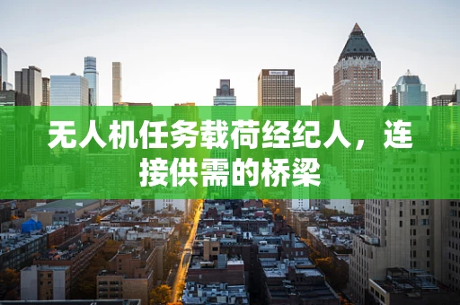 无人机任务载荷经纪人，连接供需的桥梁