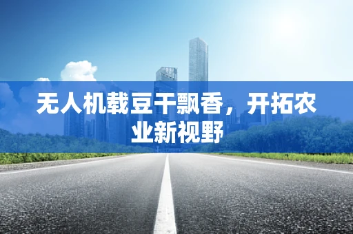 无人机载豆干飘香，开拓农业新视野